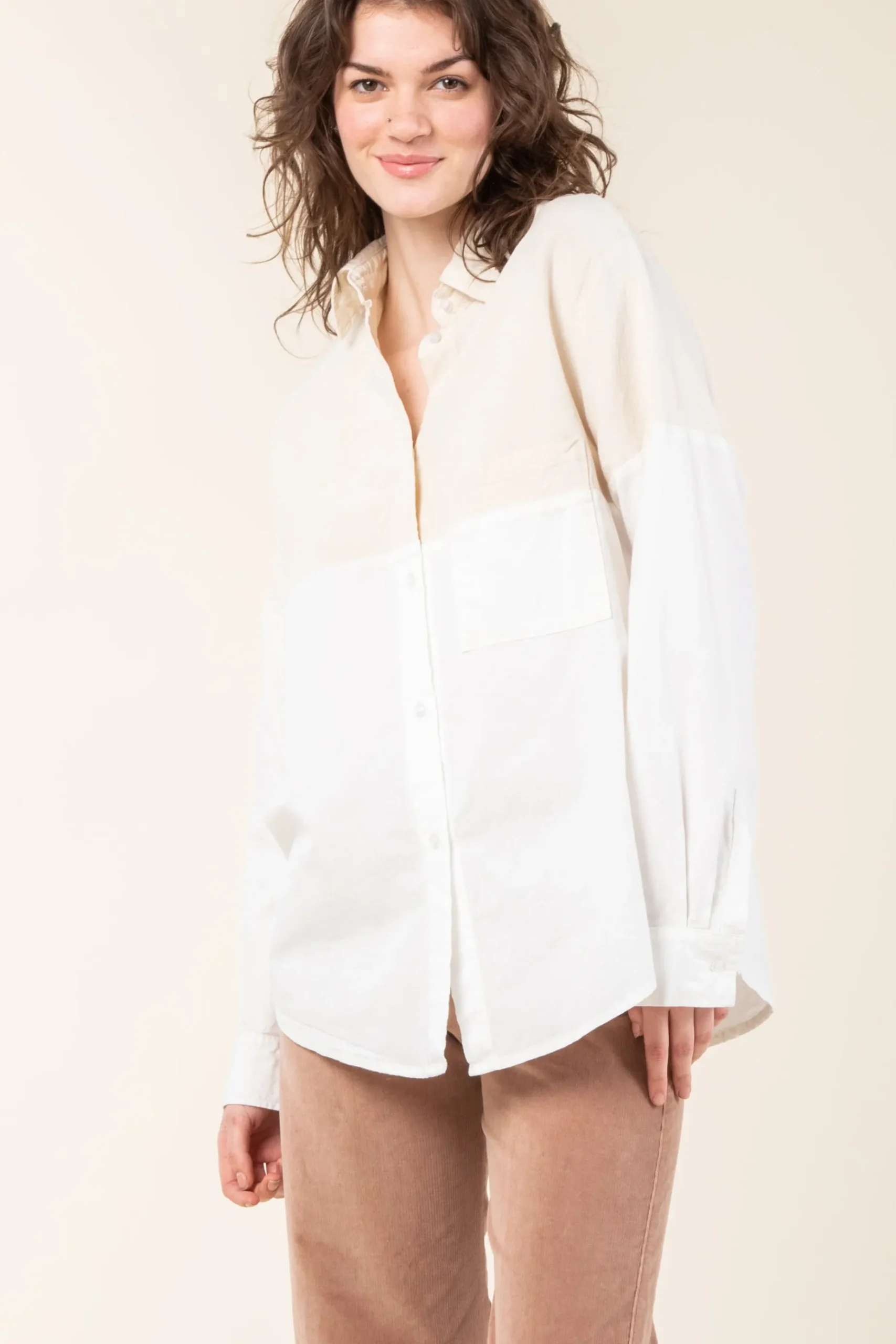 Bonding Shirt in Natural/White