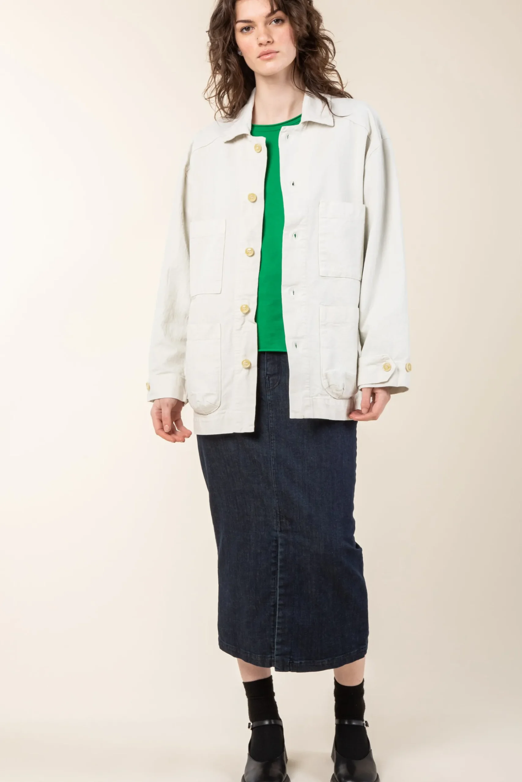 Canvas Task Jacket in Oyster