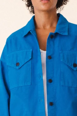 Canvas Utility Jacket in French Blue