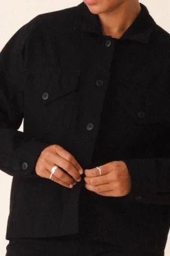 Canvas Utility Jacket in Black