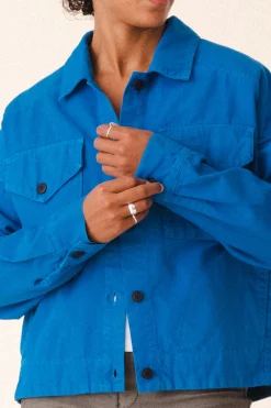 Canvas Utility Jacket in French Blue