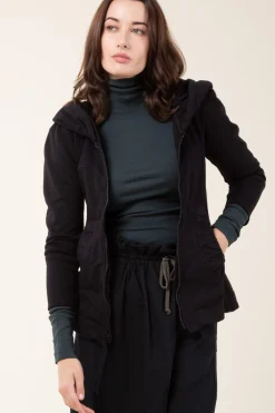 3/4 Cloak Hoodie in Black