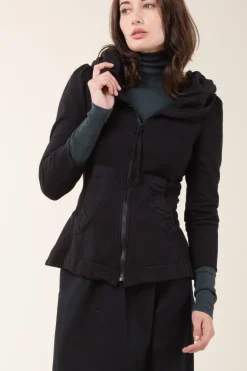 3/4 Cloak Hoodie in Black
