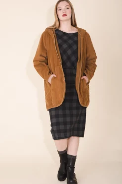 Cord Hover Coat in Umber