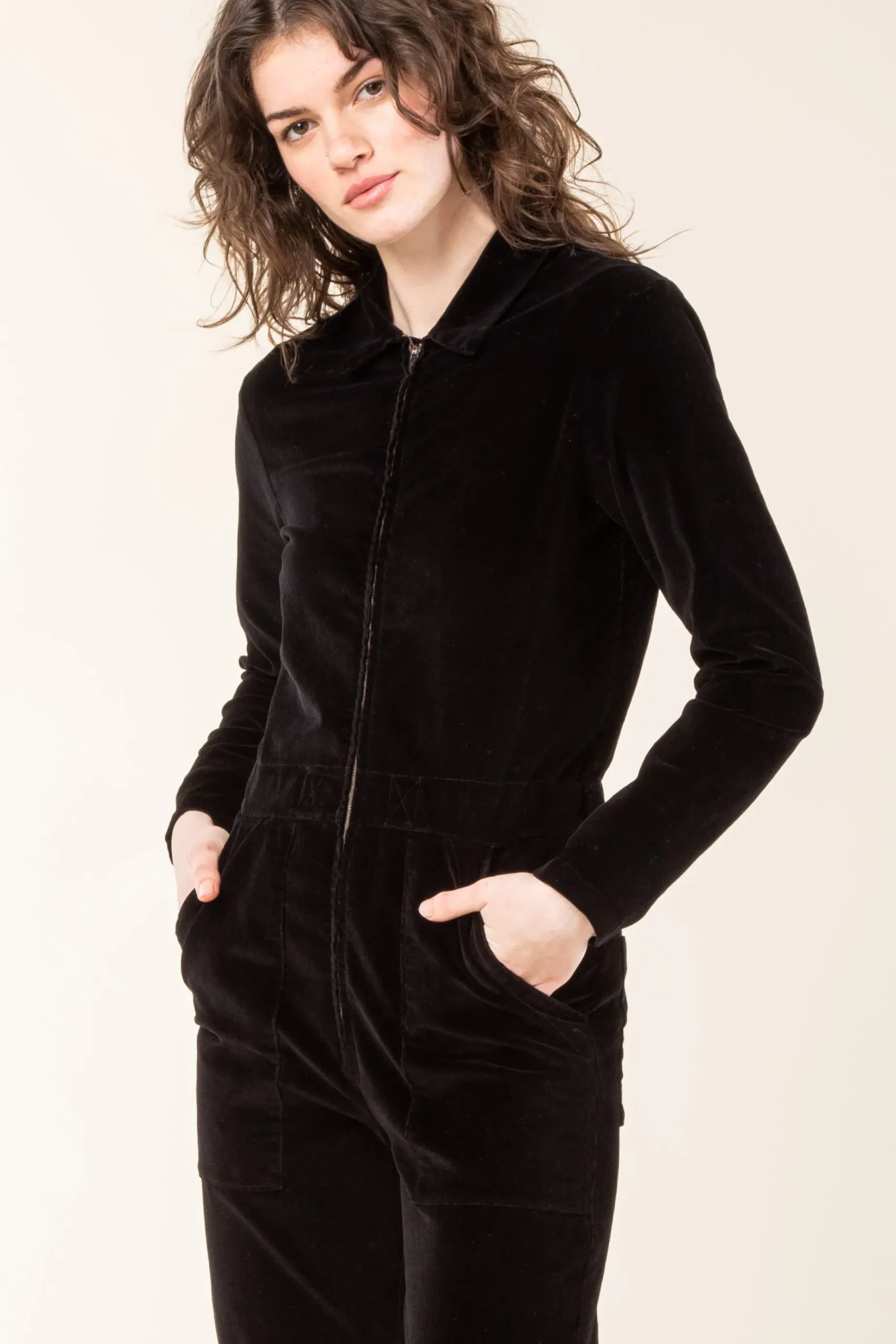 Corduroy Boilersuit in Black