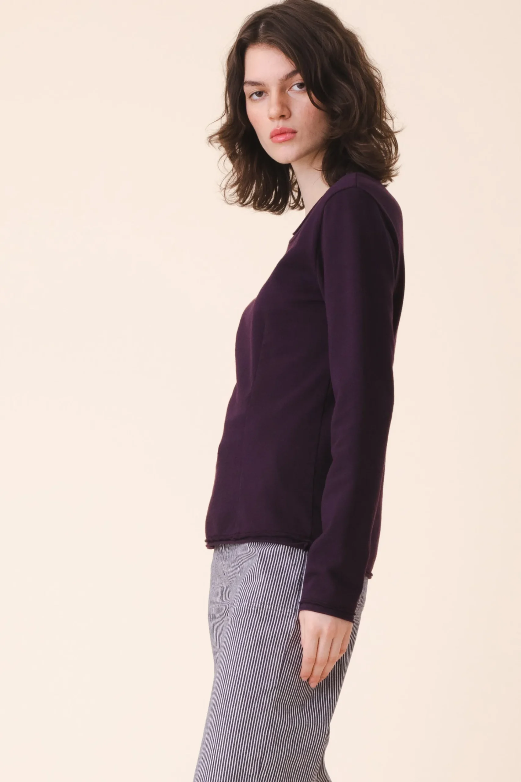 Dressmaker Sweater in Midnight Plum