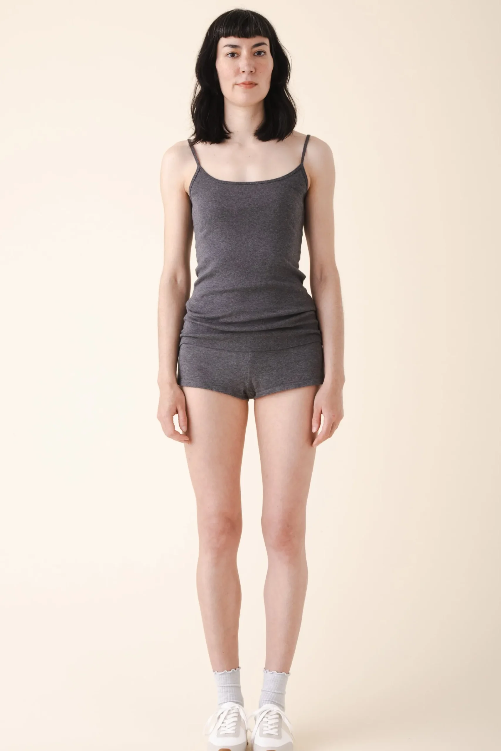 fitted boxer in gray heather