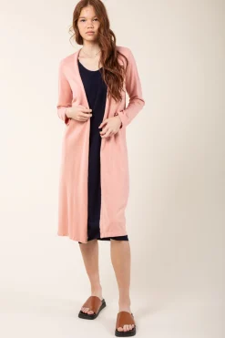 Flute Cardigan in Pink Guava