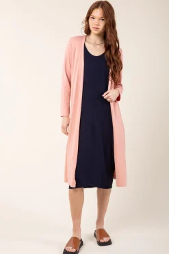 Flute Cardigan in Pink Guava