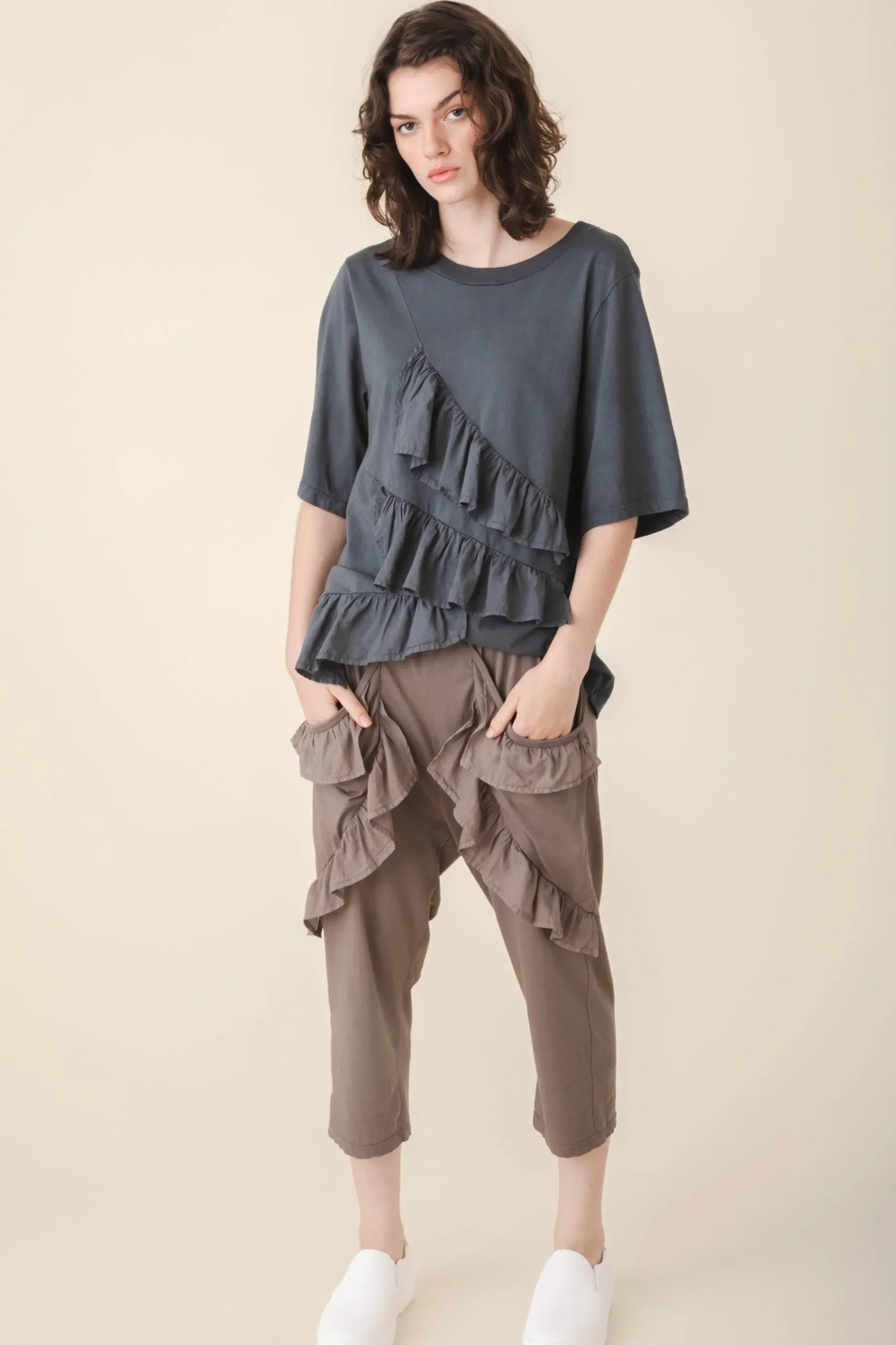 Flutter Pant in Wet Cement