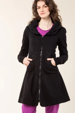 Long Cloak Hoodie in Black