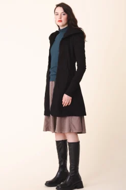 Long Cloak Hoodie in Black