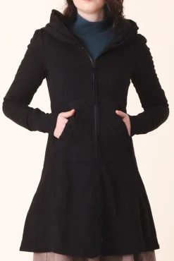 Long Cloak Hoodie in Black