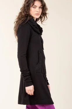 Long Cloak Hoodie in Black
