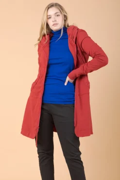 Long Cloak Hoodie in Crimson