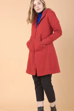 Long Cloak Hoodie in Crimson