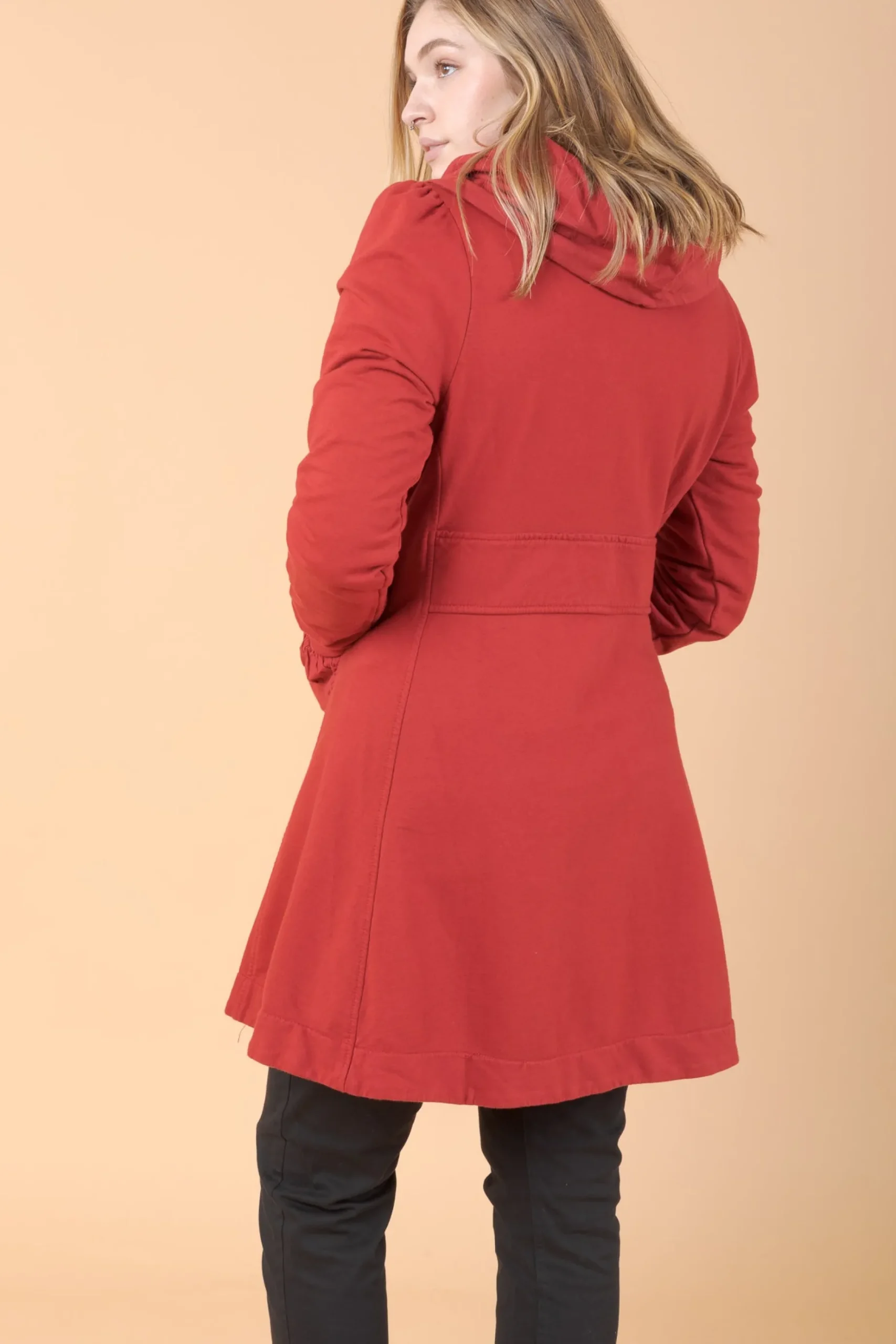 Long Cloak Hoodie in Crimson