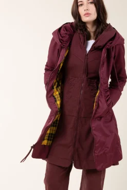 Long Cloak Hoodie in Dahlia