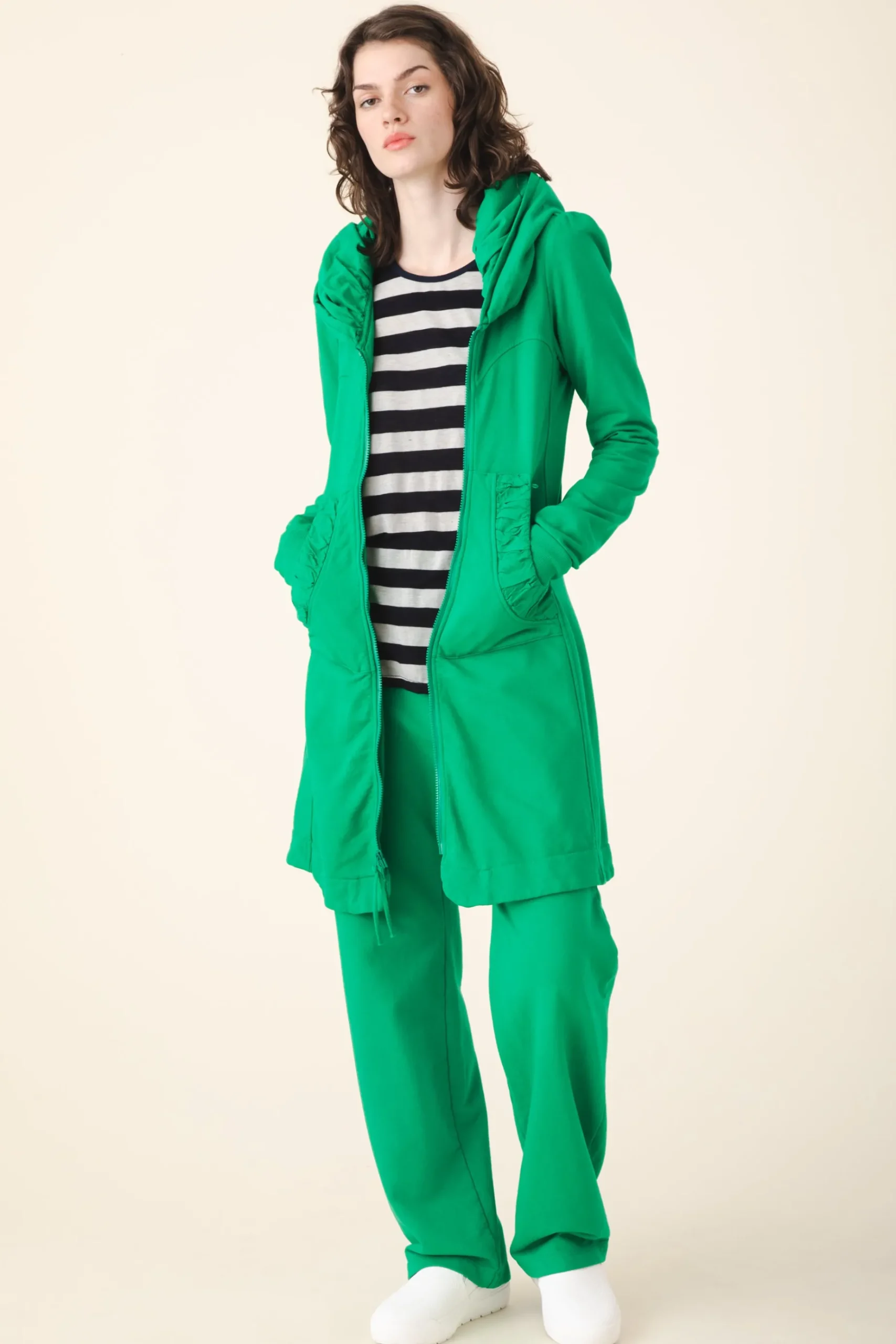 Long Cloak Hoodie in Kelly Green