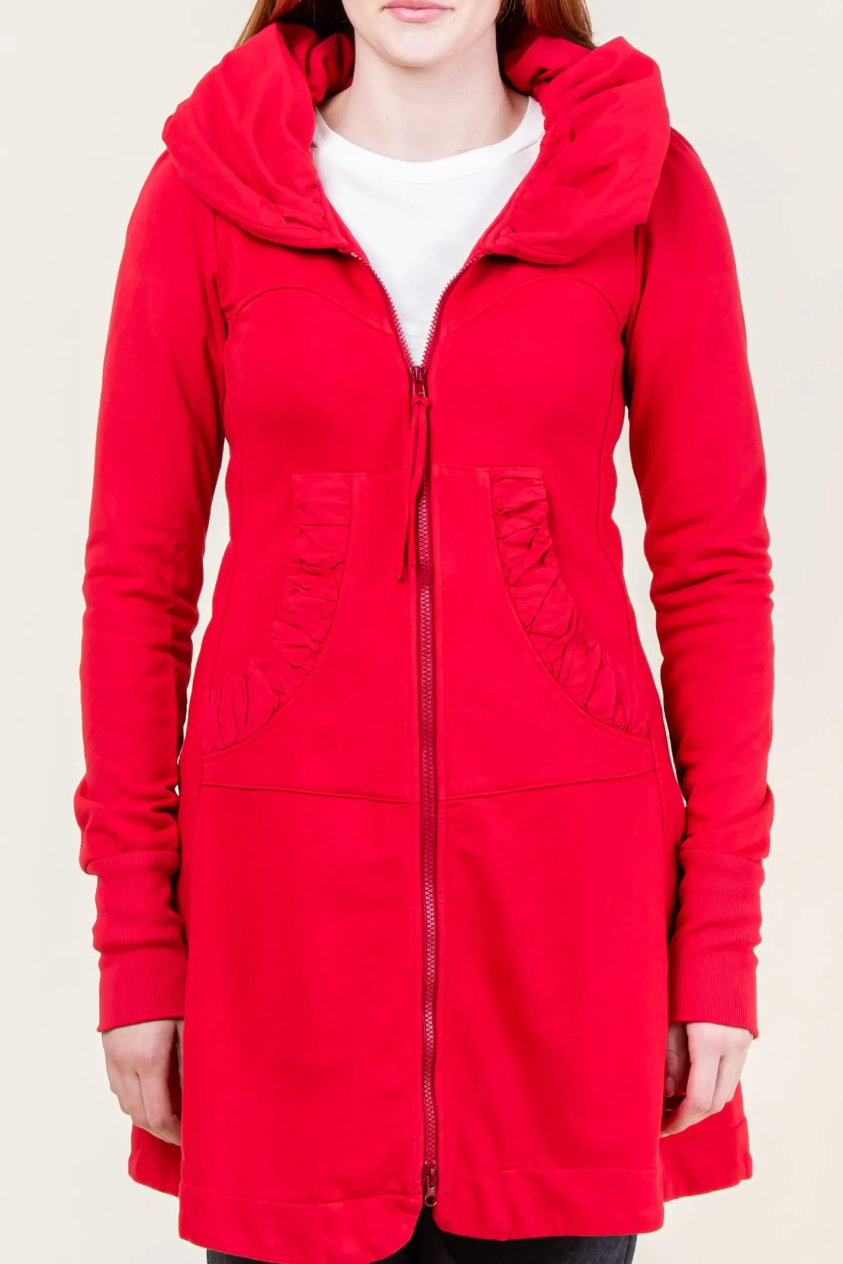 Long Cloak Hoodie in Lipstick