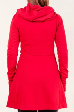 Long Cloak Hoodie in Lipstick