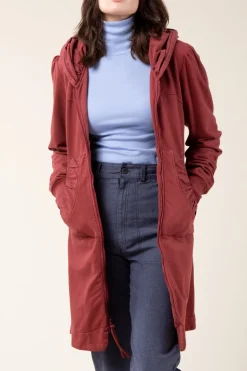 Long Cloak Hoodie in Oxblood