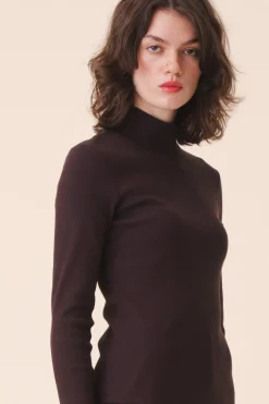 L/S Mockneck in Brown Out