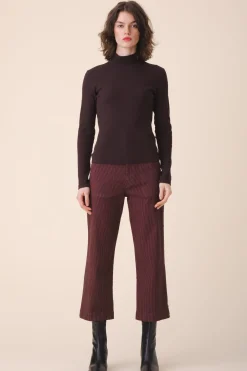 L/S Mockneck in Brown Out