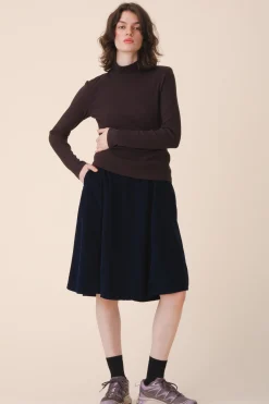 L/S Mockneck in Brown Out