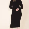 Mockneck Dress in Black