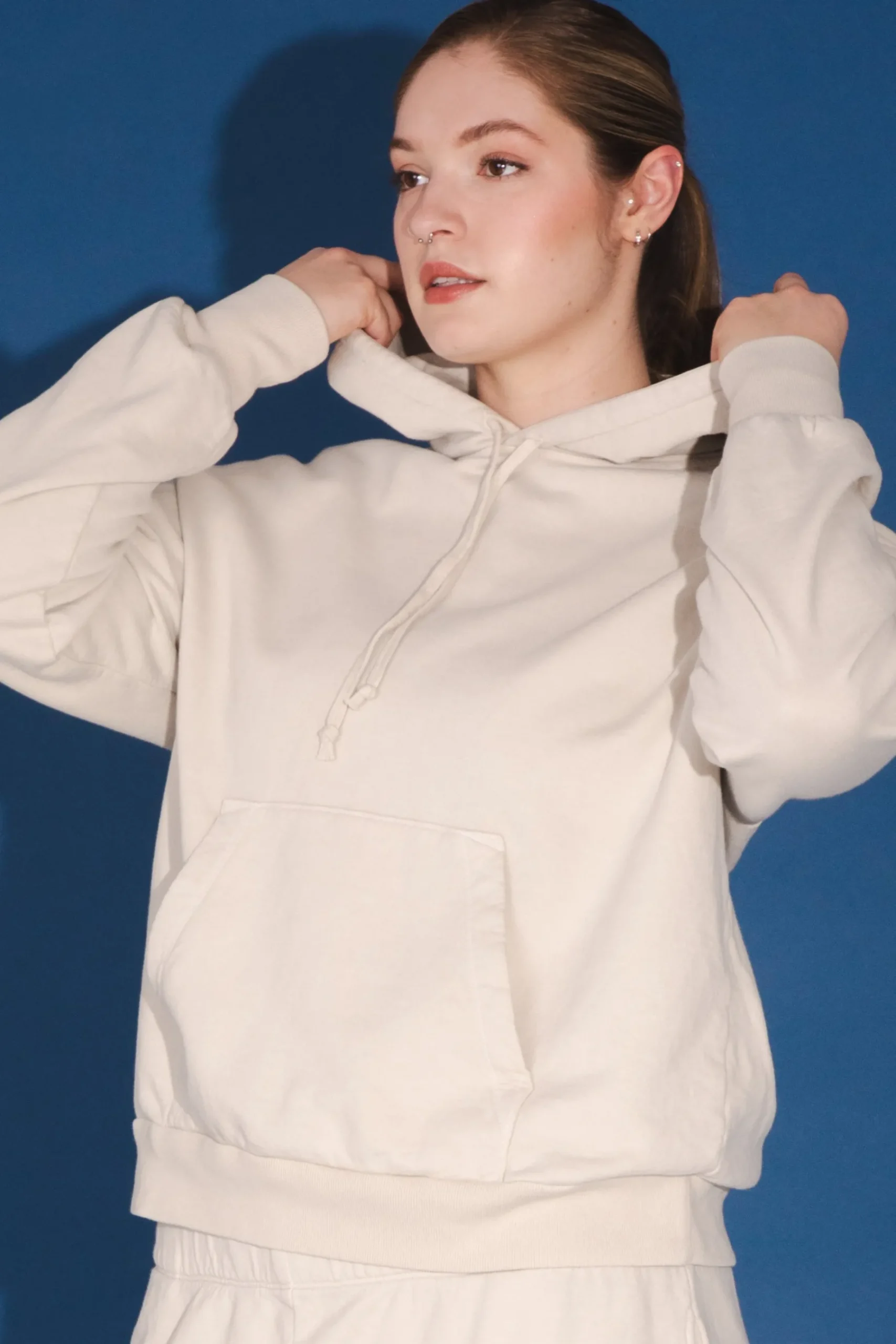 Organic Fleece Sweatshirt in Oyster