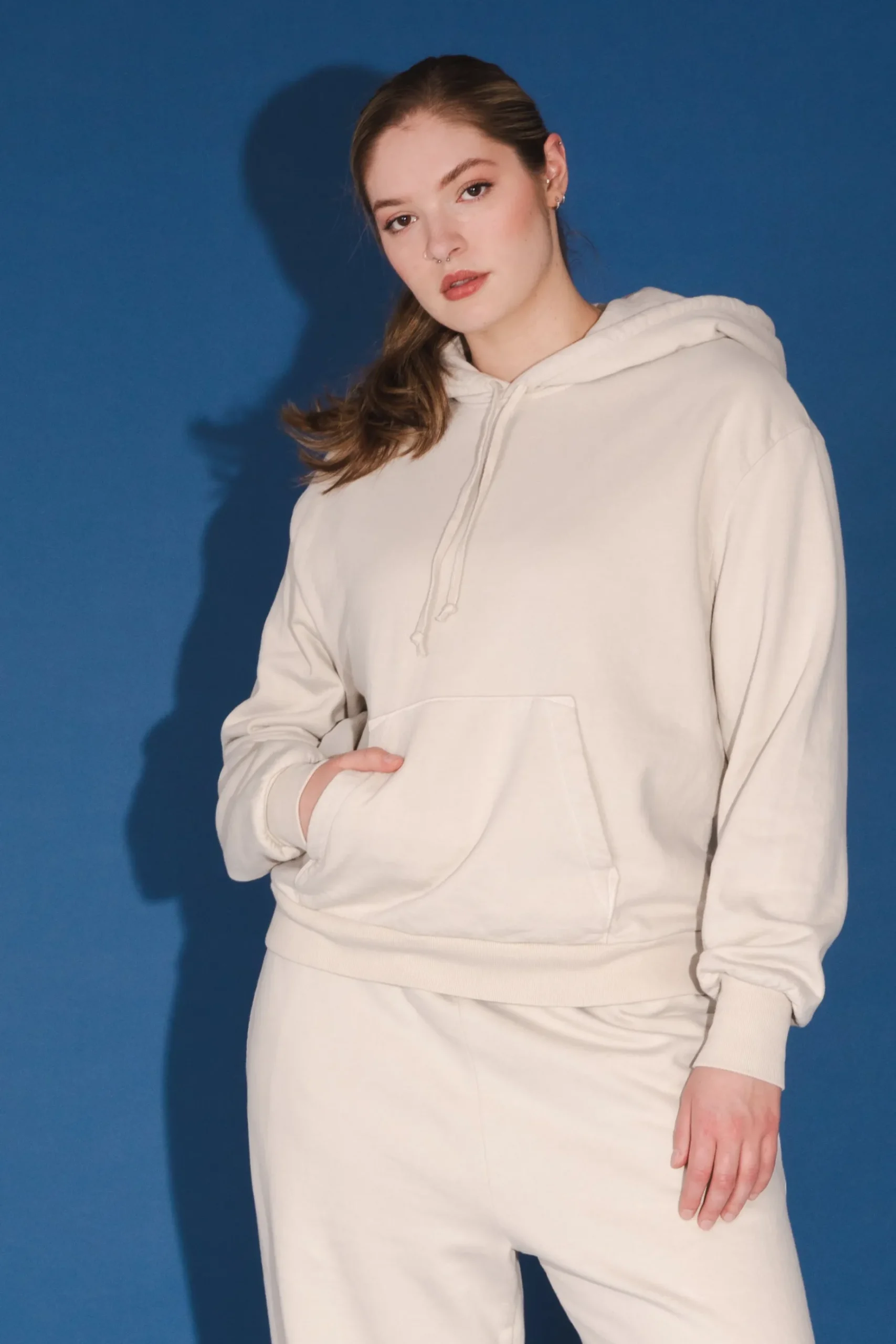 Organic Fleece Sweatshirt in Oyster