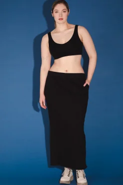 Organic Fleece Sweatskirt in Black