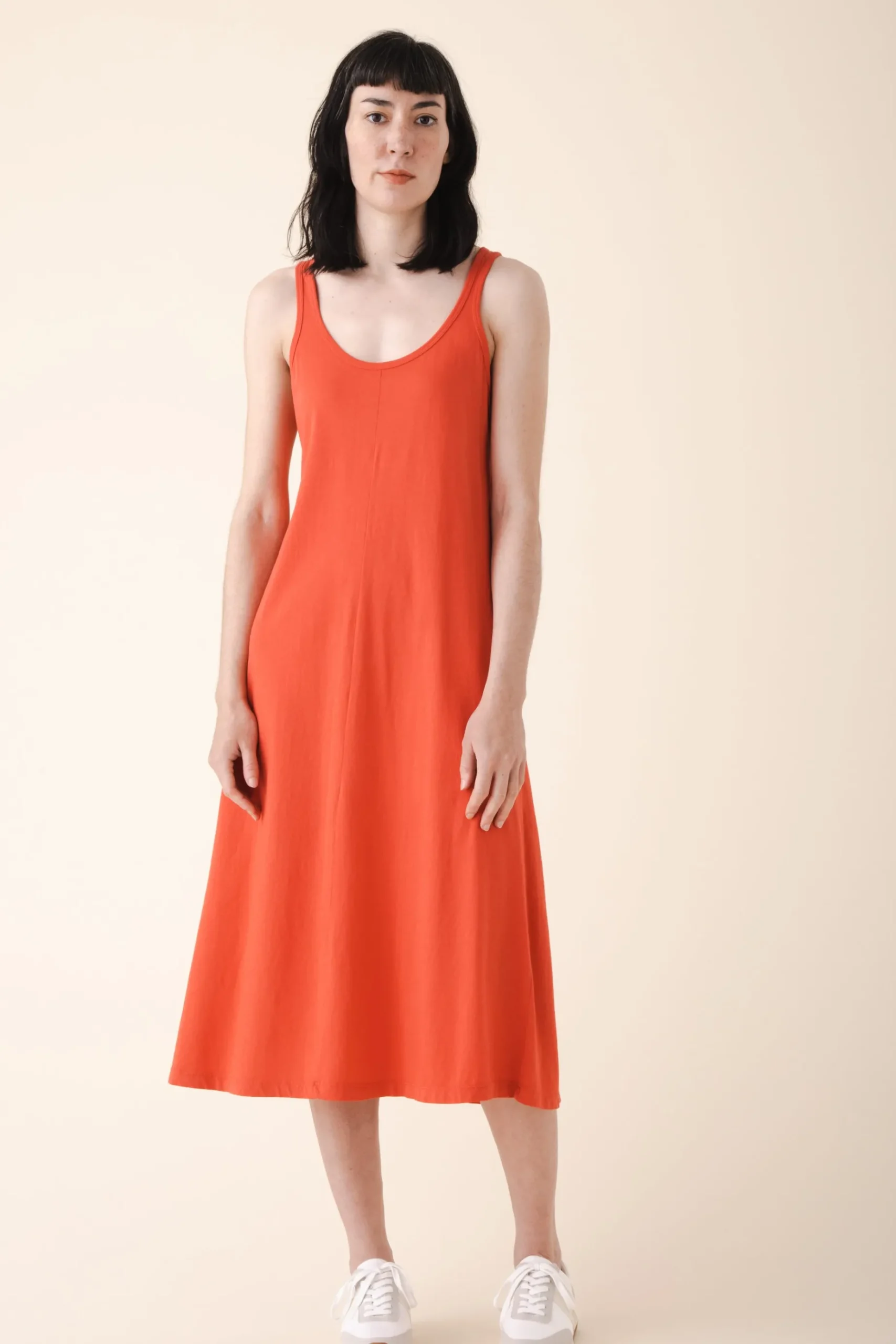 Organic Tank Dress in Cherry