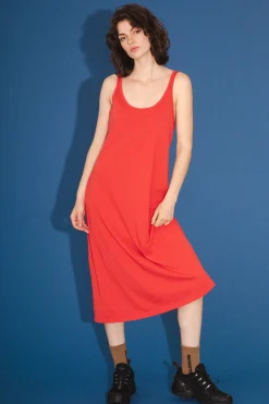 Organic Tank Dress in Cherry