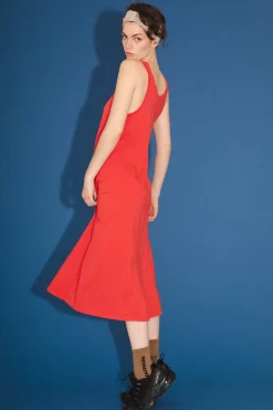 Organic Tank Dress in Cherry
