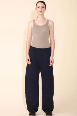 Organic Wide Leg Sweatpant in Midnight