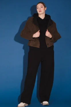 Organic Wide Leg Sweatpant in Black - Reg & Tall