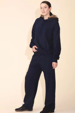 Organic Wide Leg Sweatpant in Midnight