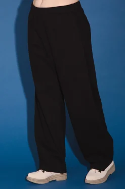 Organic Wide Leg Sweatpant in Black - Reg & Tall