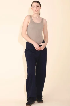 Organic Wide Leg Sweatpant in Midnight