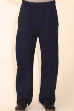 Organic Wide Leg Sweatpant in Midnight