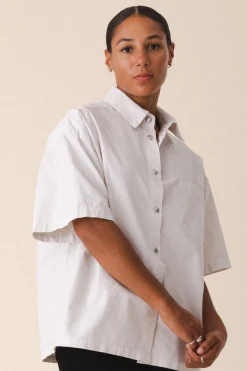Oversized Work Shirt in Oyster