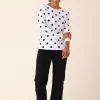 Patterned Crew in White Polkadot