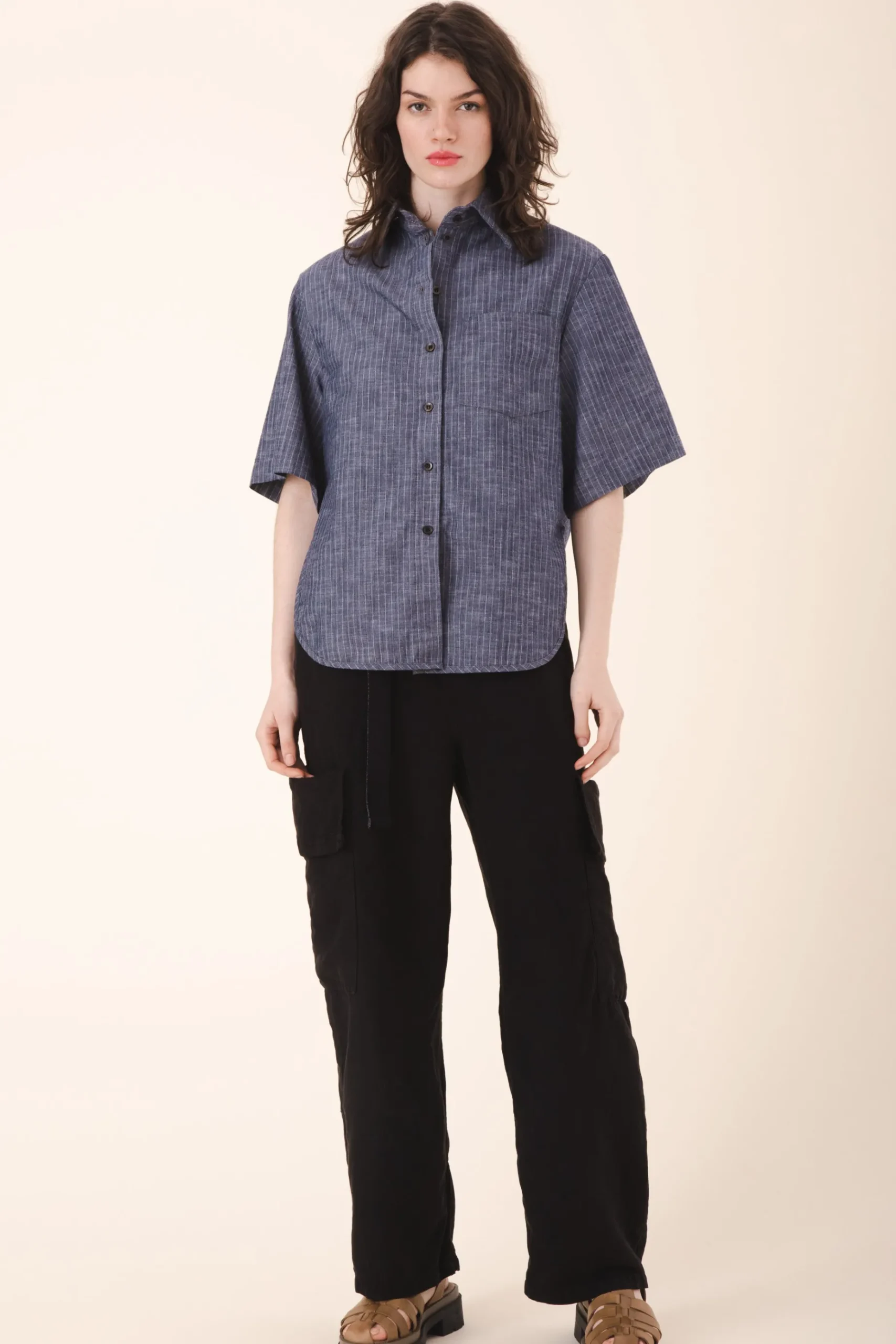 Replica Shirt S/S in Navy Stripe