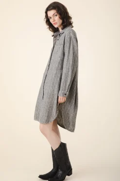 Replica Shirtdress in Black Stripe