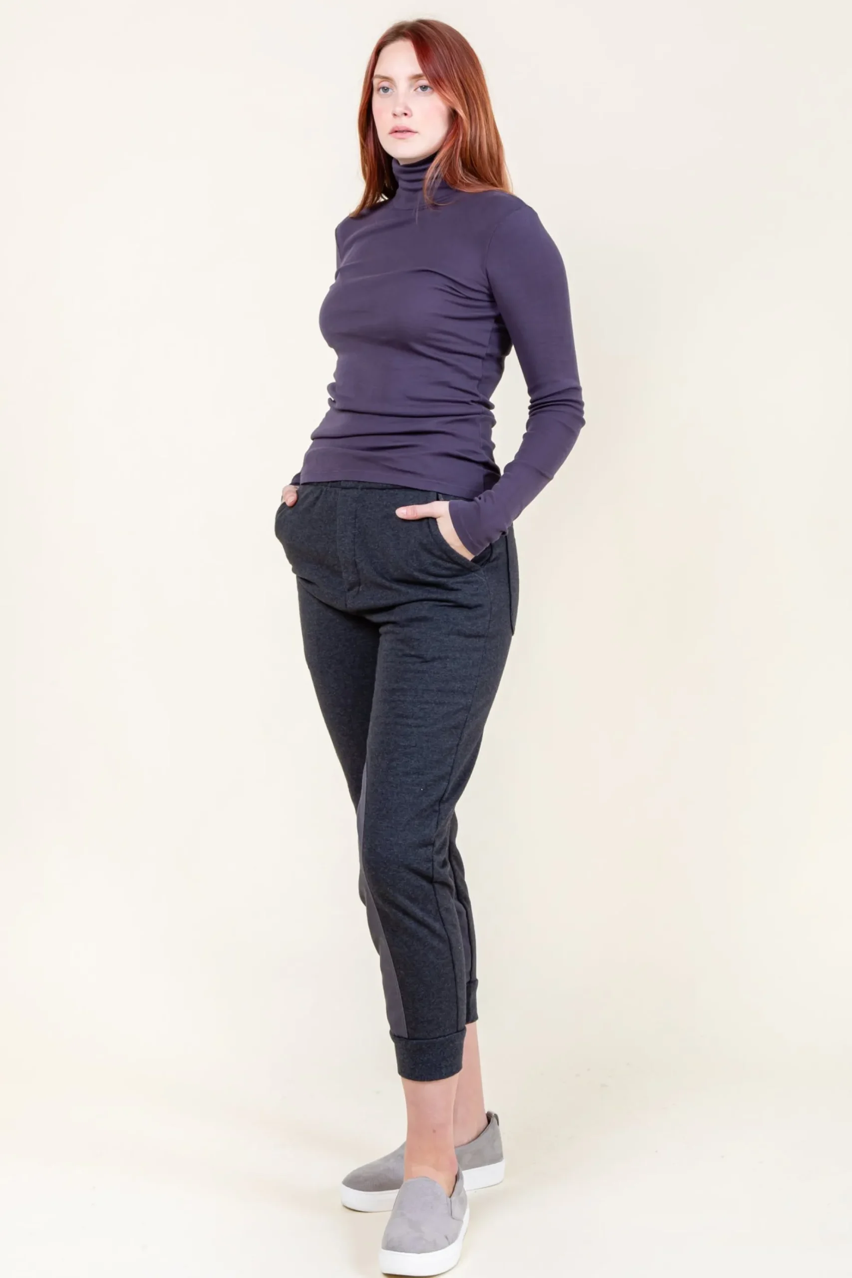 Rib Turtleneck in Bruise