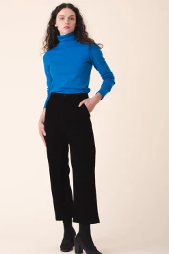 Rib Turtleneck in French Blue