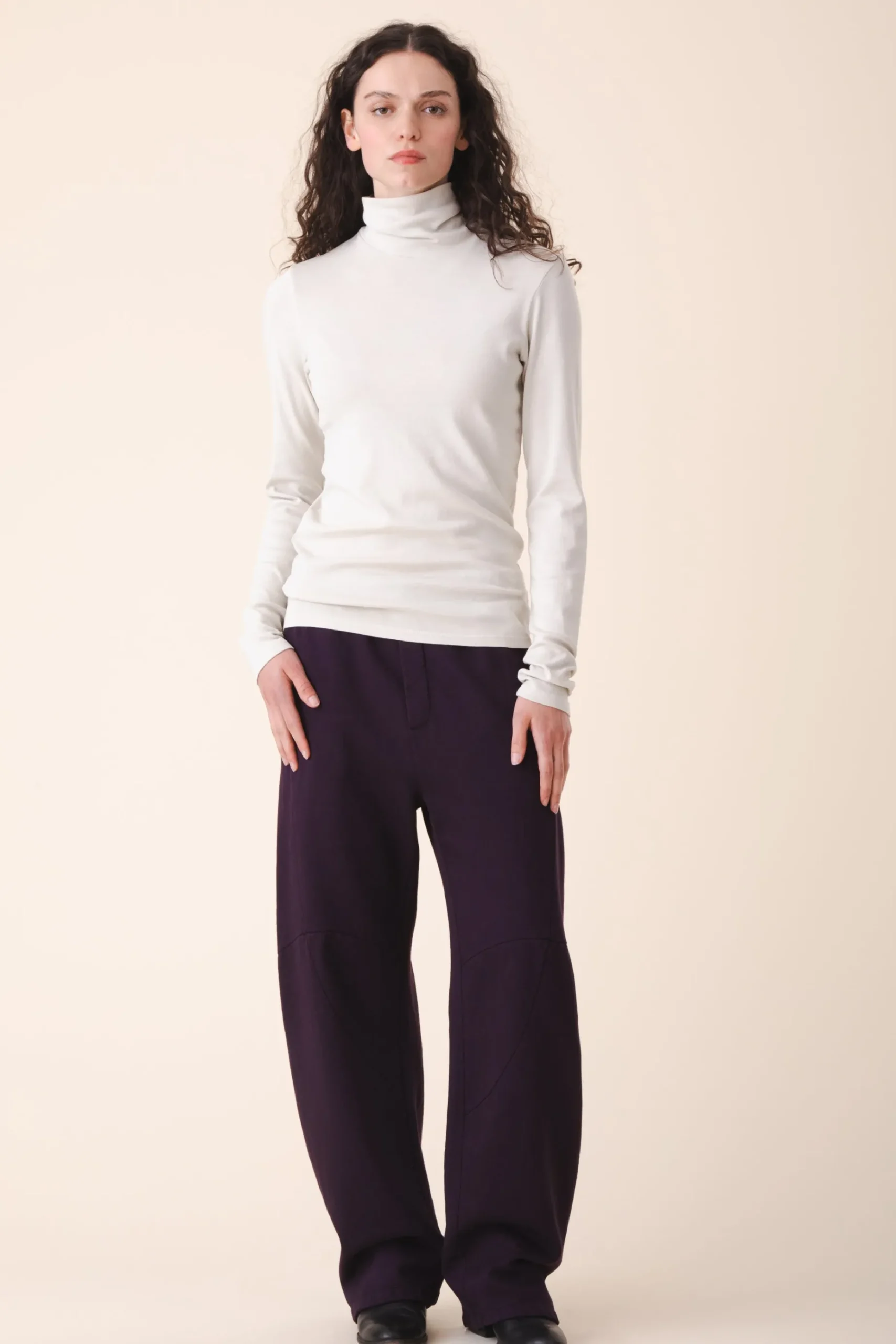 Rib Turtleneck in Oyster