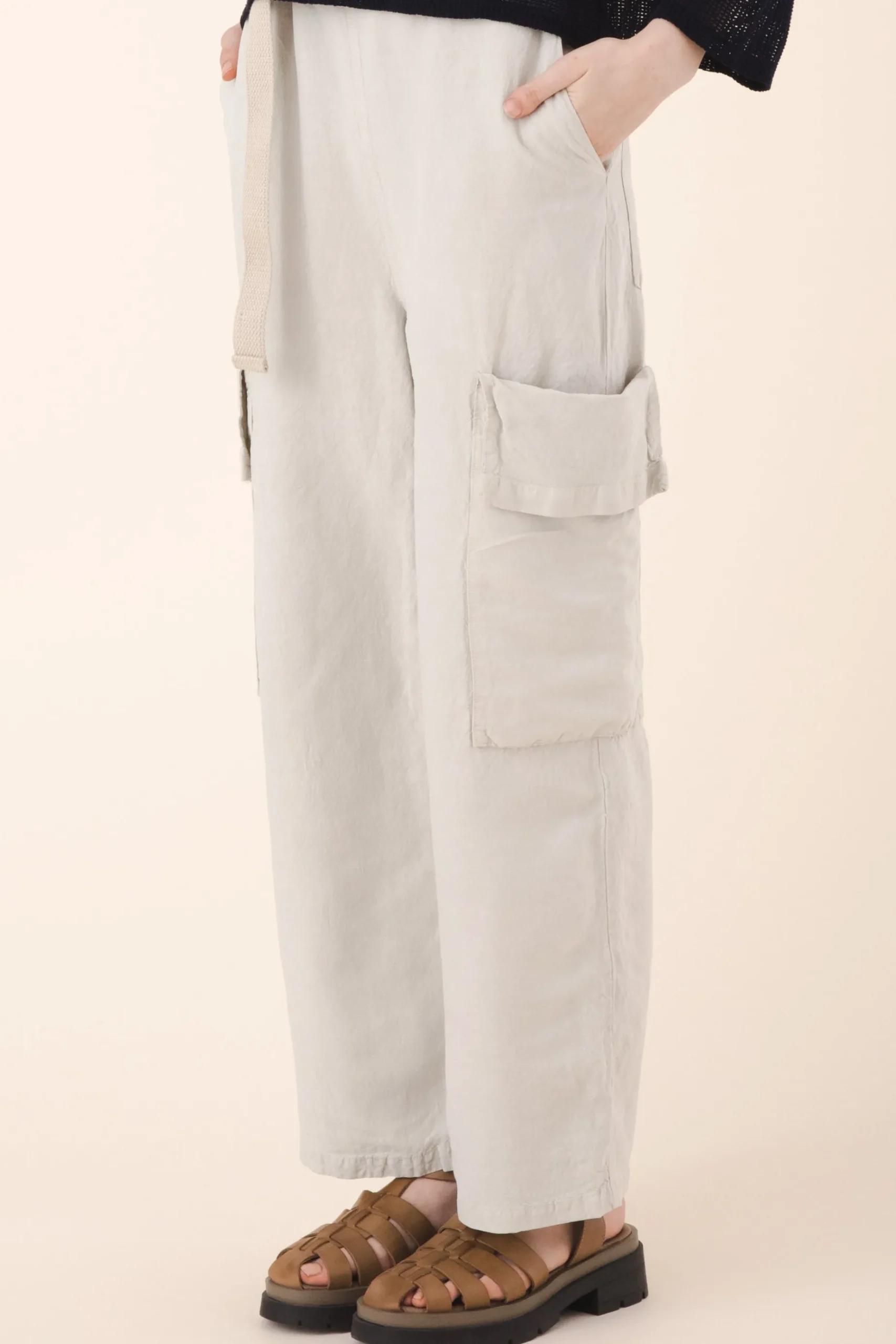 Sack Pocket Pant Silk in Oyster